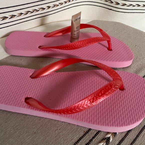 NWOT Lancôme pink flip flops M/L & NEW SEALED Absolue crème fondante soft cream - Picture 3 of 10
